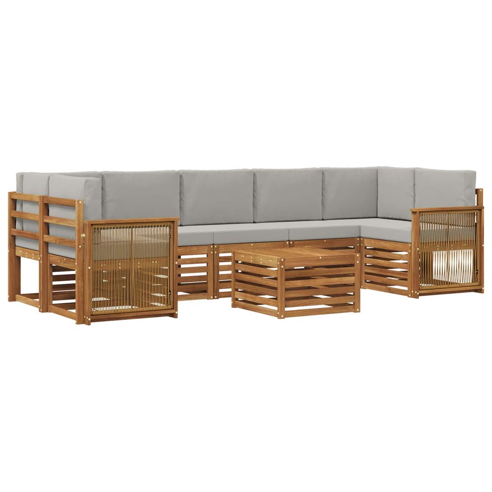 Ensemble de canapés d'extérieur 8 pc naturel et gris clair
