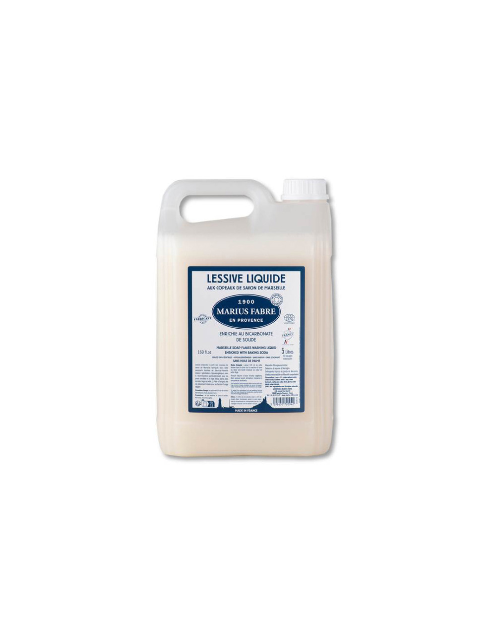 Lessive liquide aux copeaux de savon de marseille 5l - marius fabre
