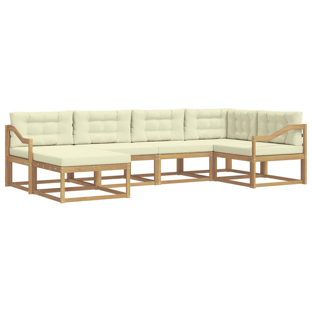 Ensemble de canapés d'extérieur 5 pc blanc et crème polyester