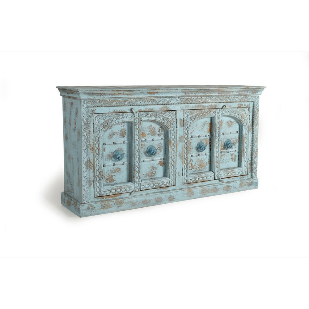 Bahut bois bleu - phédéline décoration d'autrefois