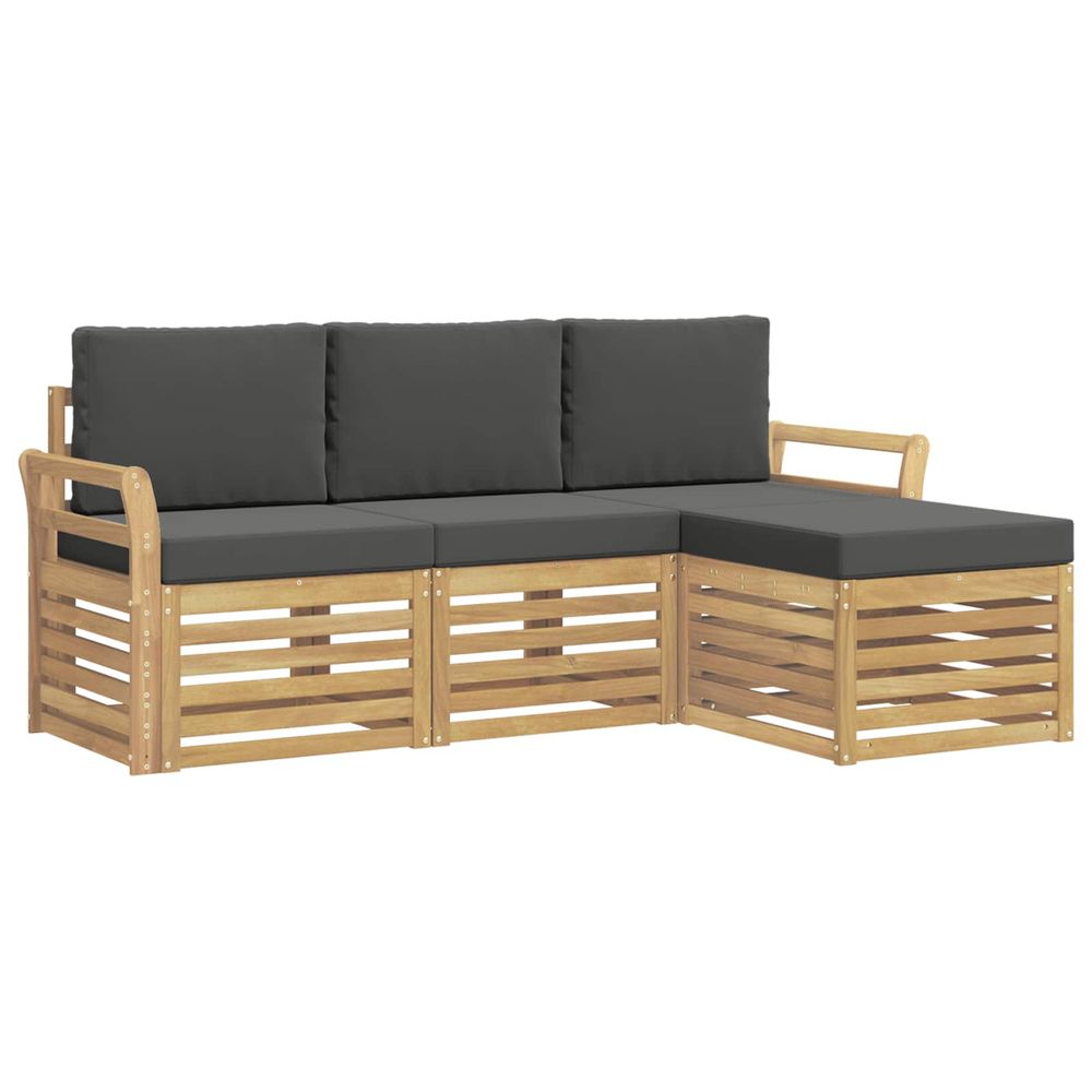Ensemble de canapés d'extérieur 4 pc blanc et anthracite