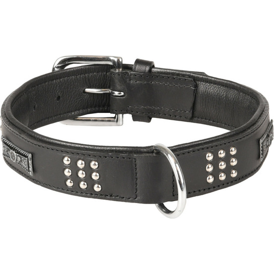 Collier cuir sedona noir taille l 43-50 cm pour chien