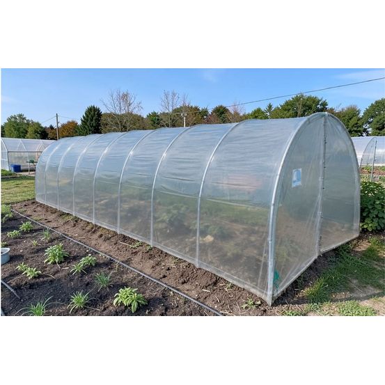 Serre tunnel de jardin - 36m² - 3 x 12m - pieds arrondis - polyéthylène haute densité - 2 portes - les serres tonneau