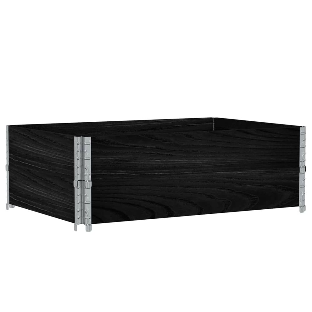 Colliers de palette 2 pcs noir 120x80 cm bois de pin solide