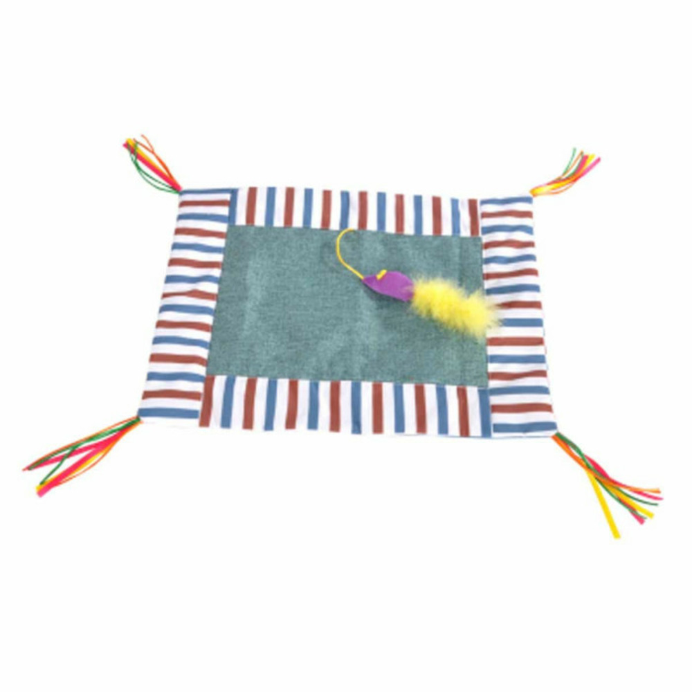 Jouet pour chat tapis de jeu 45cm bleu