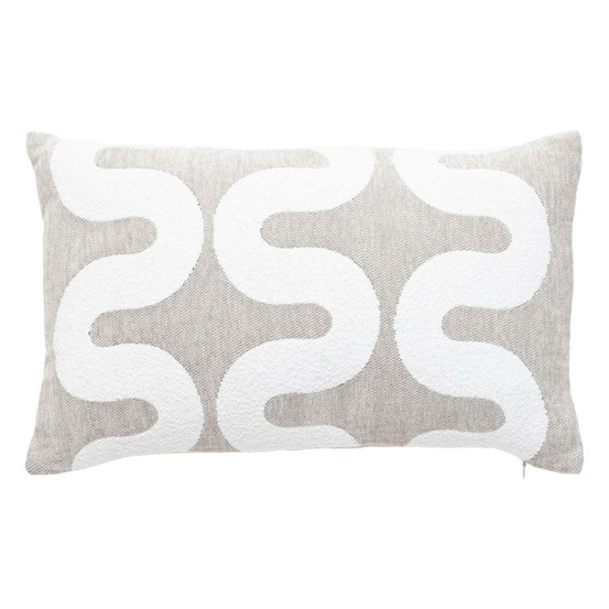 Housse de coussin jeni chenille beige lin 50x30cm
