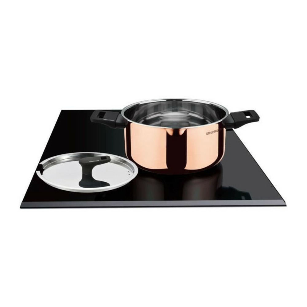 Faitout 24 cm - arthur martin - am945gt - 3 couches triple action : cuivre, aluminium, inox - tous feux dont induction