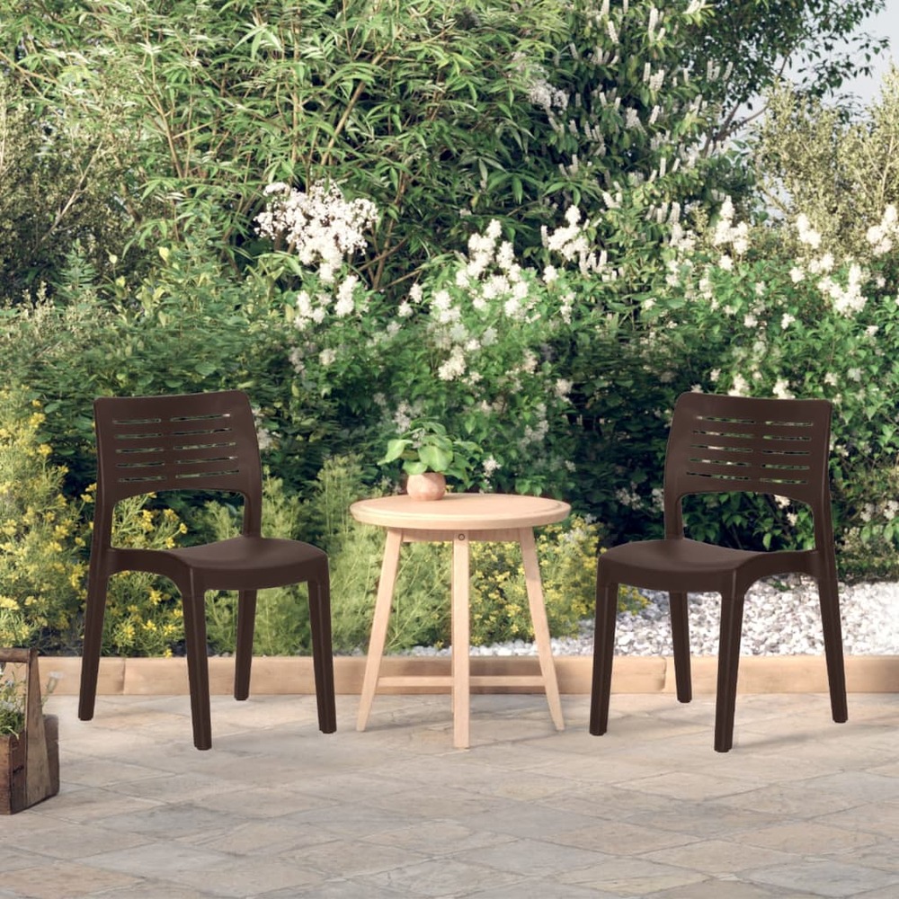 Chaises de jardin lot de 2 moka polypropylène