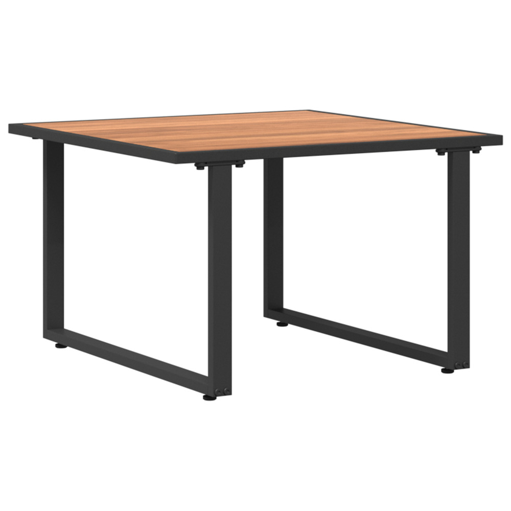 Table de café de jardin marron 55x55x35 cm dpc et acier