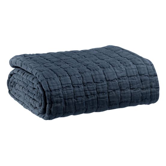 Couvre-lit stonewash swami marine 180 x 260 cm