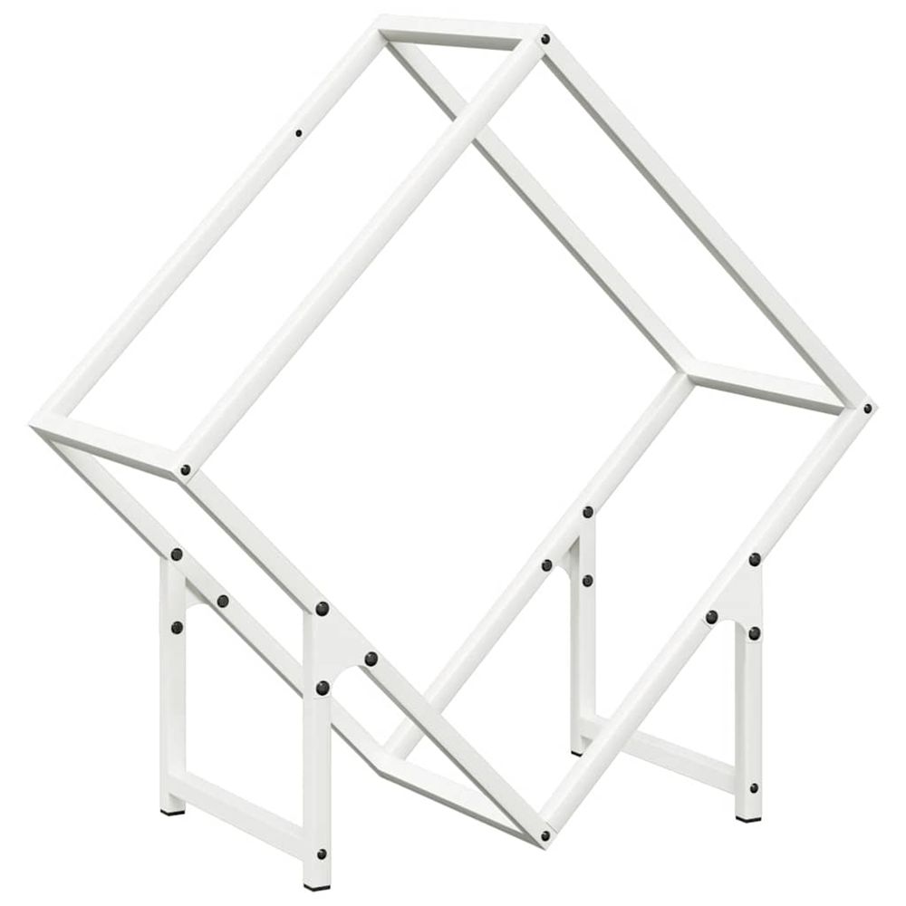 Portant de bois chauffage blanc 60x25x60 cm
