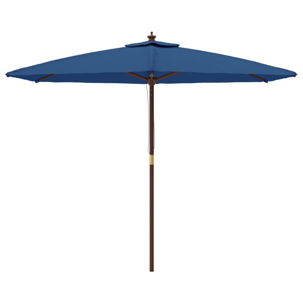 Parasol de jardin avec mât en bois 299 x 240 cm bleu