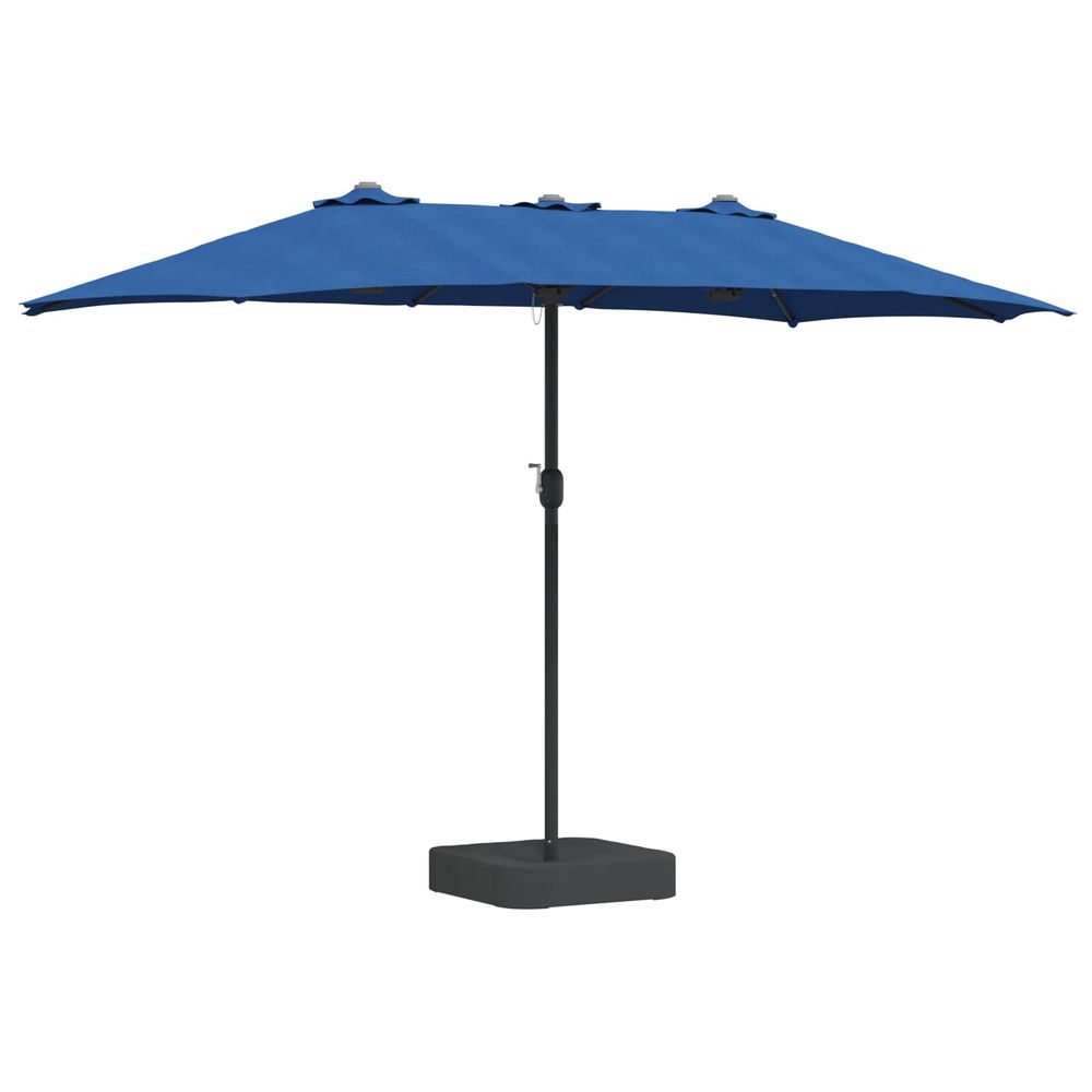 Parasol de jardin 385 x 209 x 244 cm polyester azur