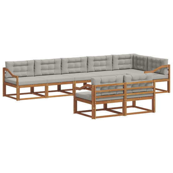 Ensemble de canapés d'extérieur 8 pcs gris naturel et clair