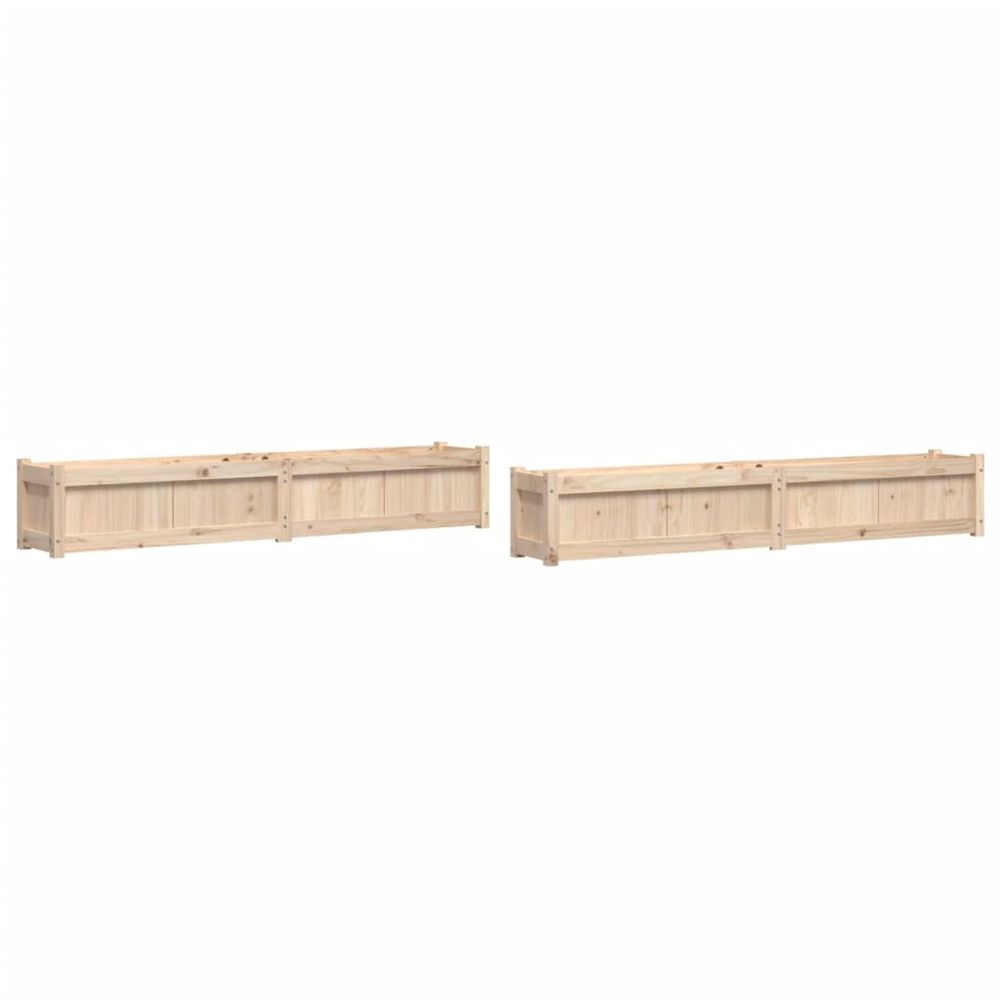 Jardinière d'extérieurs 2 pcs bois de pin massif