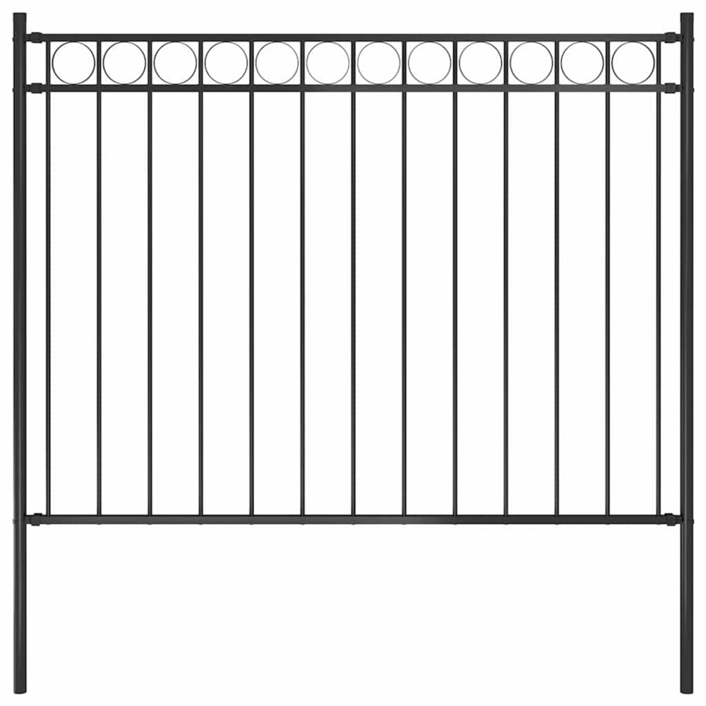 Clôture de jardin assen en acier noir 1,7 x 1,2 m