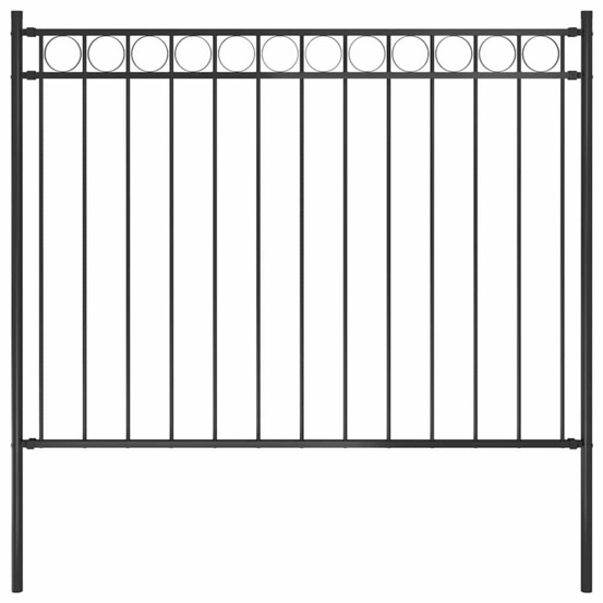 Clôture de jardin assen en acier noir 1,7 x 1,2 m