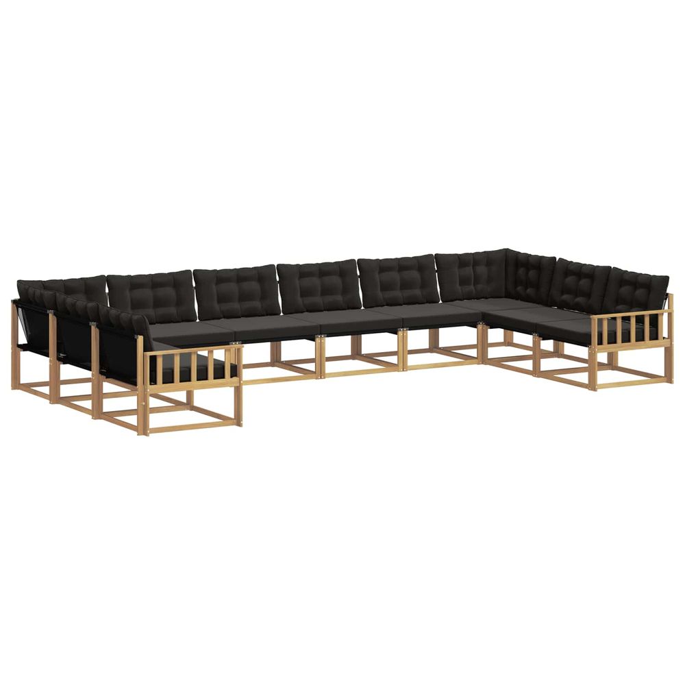 Ensemble de canapés d'extérieur 10 pc blanc et noir