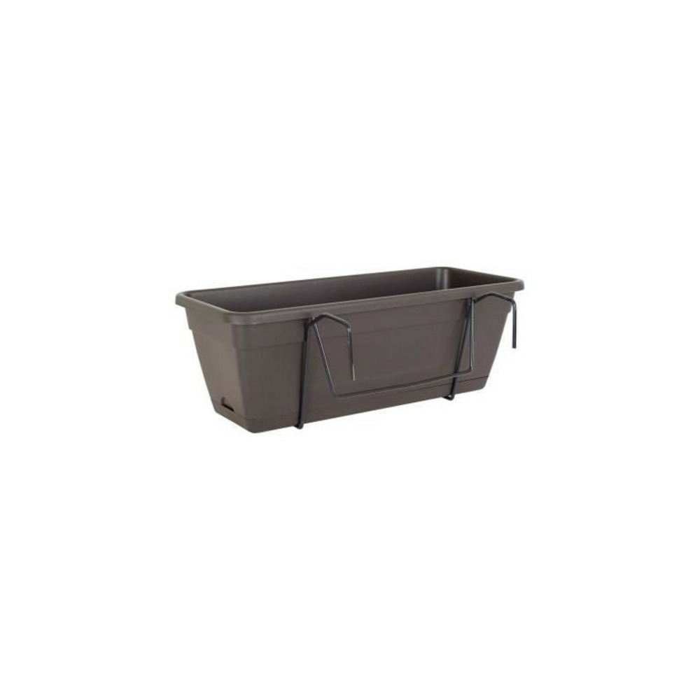 Kit jardinière venezia avec réserve d'eau 10 l - 49 x 19,5 x 16,6 cm - gris anthracite