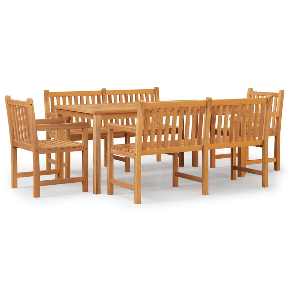 Ensemble à manger de jardin 5pcs bois de teck massif