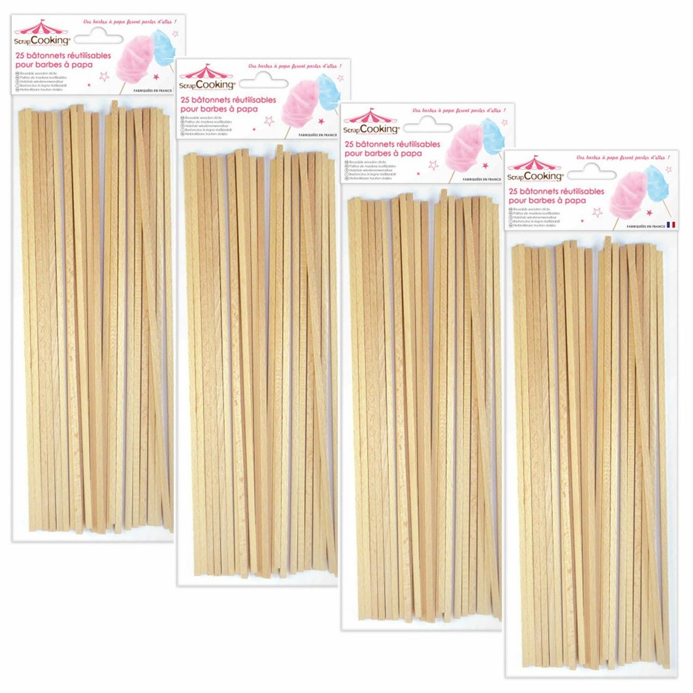 100 bâtonnets pour barbe à papa