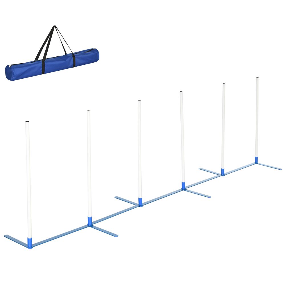 Parcours agilité chien 6 pièces 305 x 60 x 94 cm slalom modulable pliable - comfortxl outdoor living