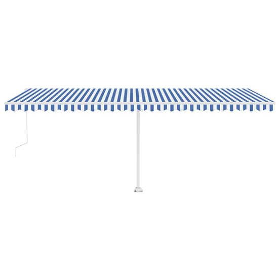 Auvent automatique sur pied 600x300 cm bleu/blanc