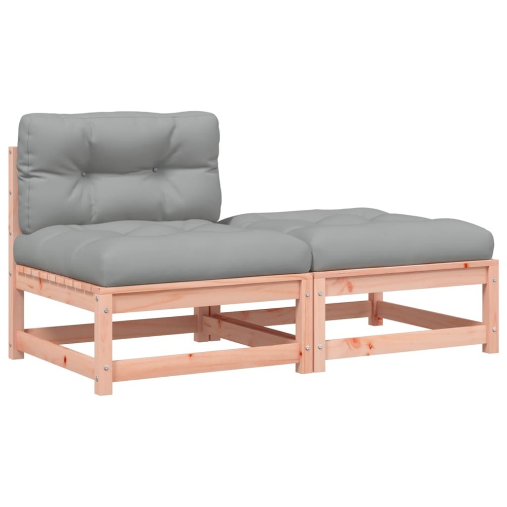 Canapé de jardin sans accoudoirs avec coussins et repose-pieds