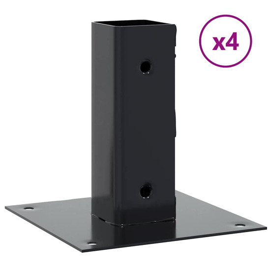 Bases de poteau carrées 4 pcs anthracite 46x46 mm