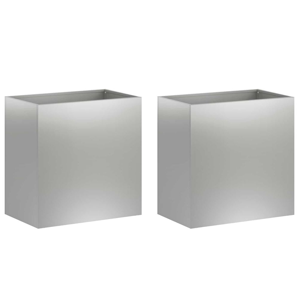 Cache-pot de jardin 2 pc argenté 50 x 30 x 40 cm