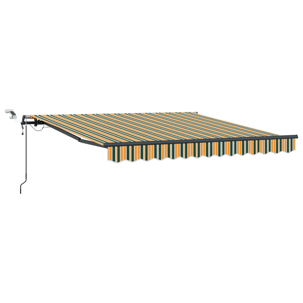 Auvent rétractable with vert et jaune 300 x 250 cm tissu