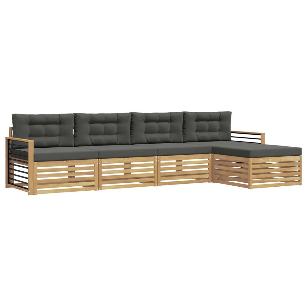 Ensemble de canapés d'extérieur 5 pc blanc et anthracite