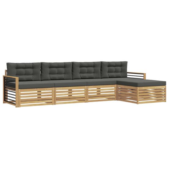 Ensemble de canapés d'extérieur 5 pc blanc et anthracite