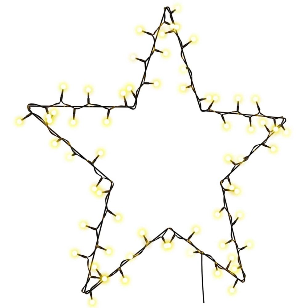 Lumières de noël silhouette d'étoile 80 led blanc chaud