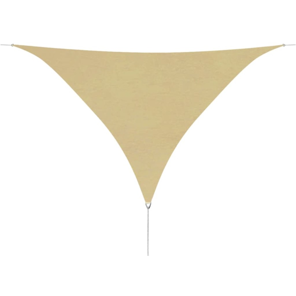 Voile toile d'ombrage parasol en tissu oxford triangulaire 5 x 5 x 5 m beige