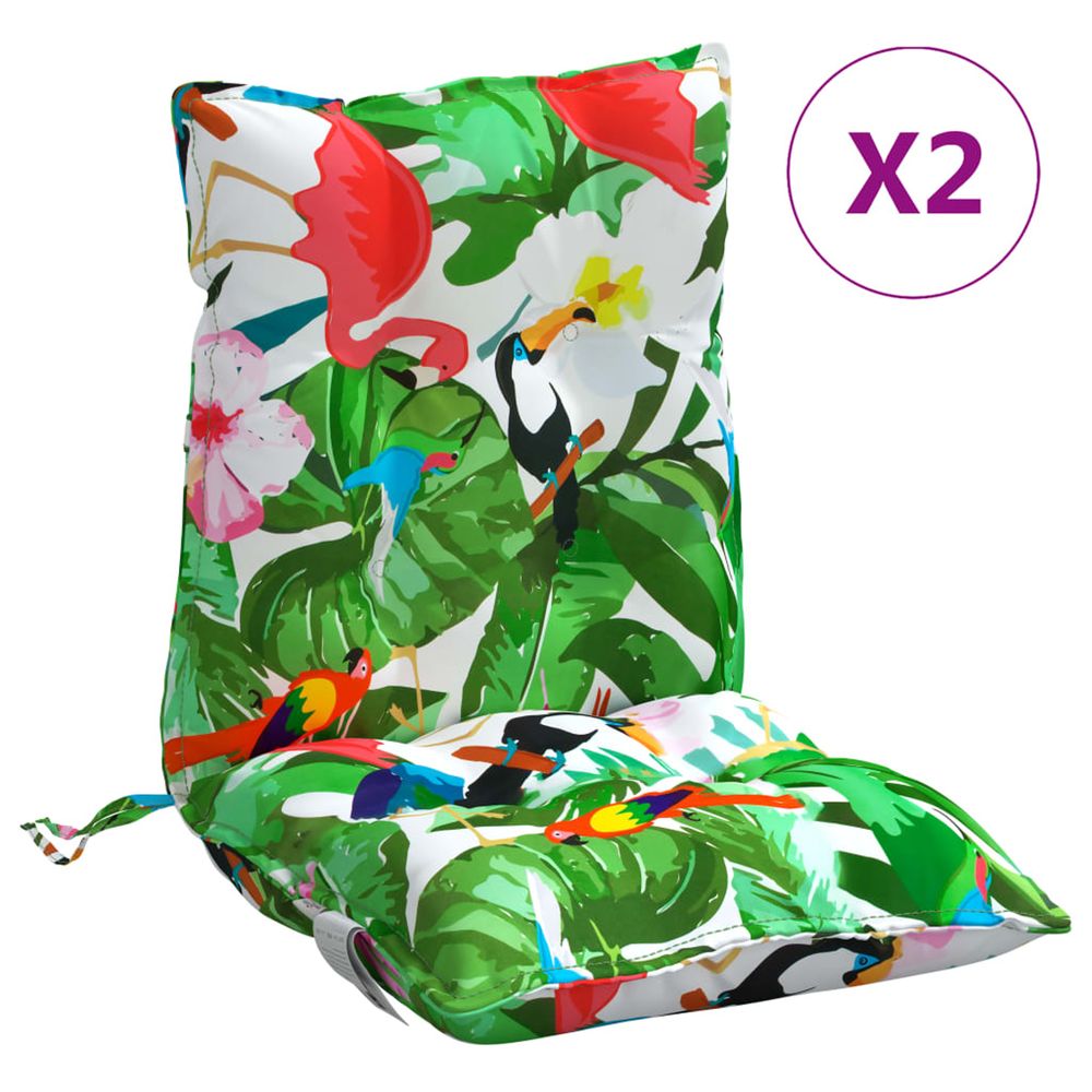 Coussin d'extérieur 2 pc tissu multicolore 100 x 50 x 7 cm