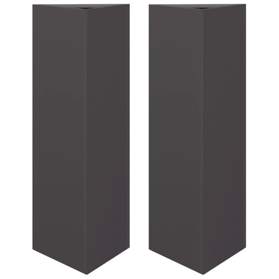 Jardinière d'extérieurs 2 pcs noir triangulaire 30x26x75 cm acier