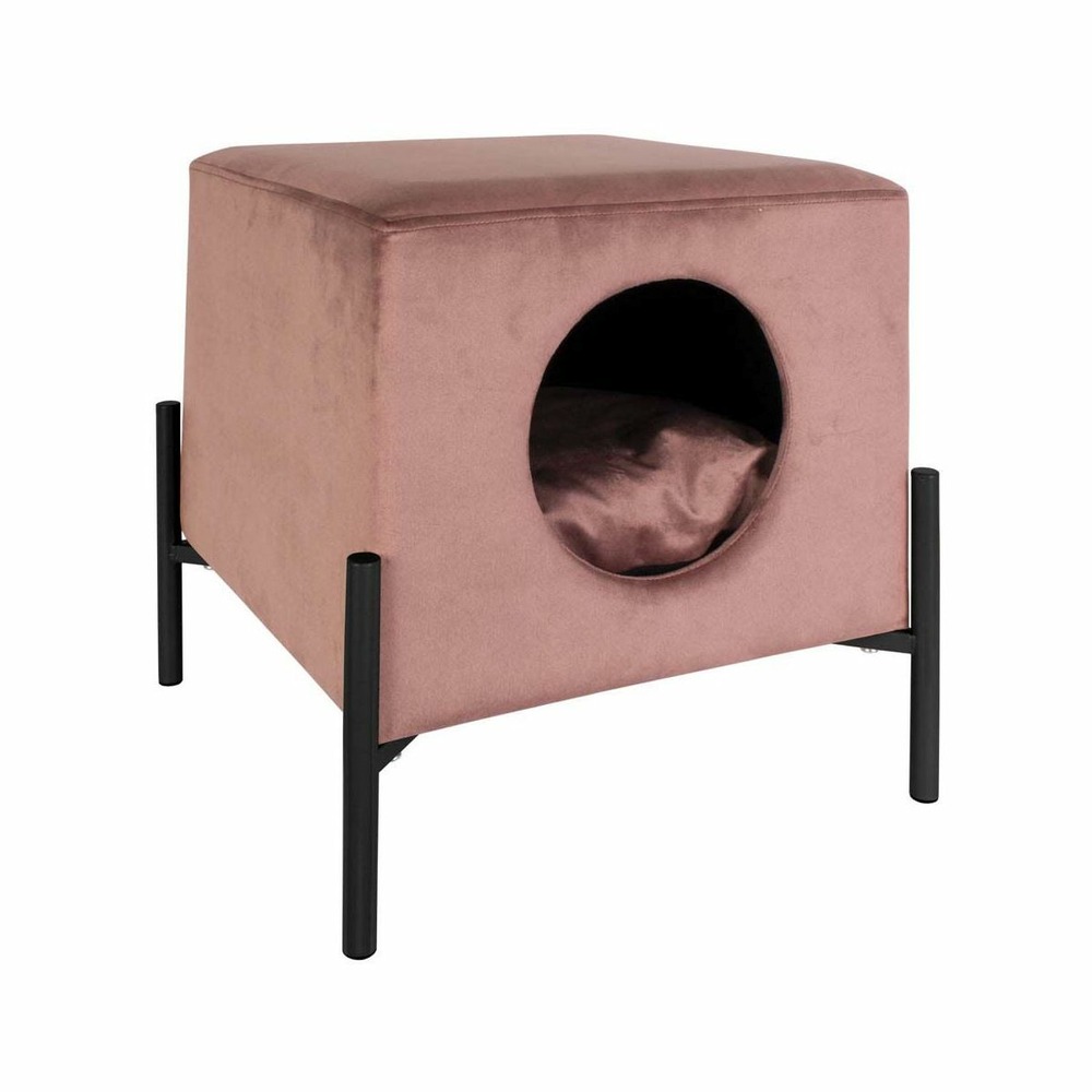 Couchette avec niche pour chat en velours