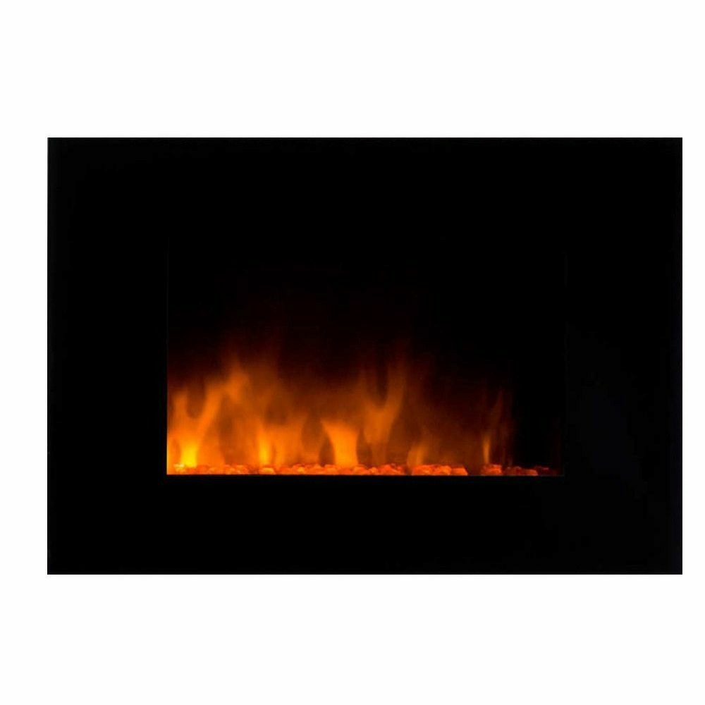 Cheminée design volcano en acier et verre trempé noir