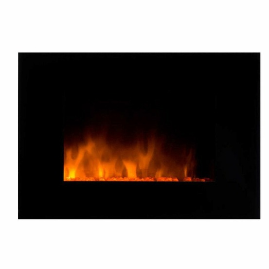 Cheminée design volcano en acier et verre trempé noir