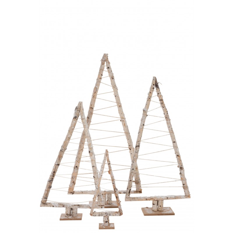 Sapin de noel triangle branches bois blanc extra large