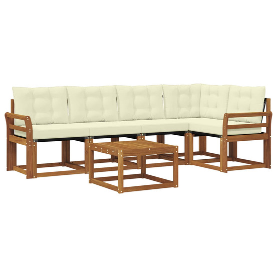 Ensemble de canapés d'extérieur 6 pcs naturel et crème