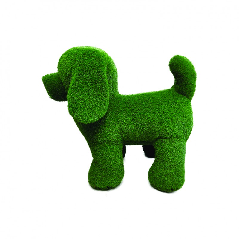 Peluche de jardin chien en gazon synthétique (100 cm) - vert 100 cm