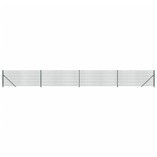 Clôture en treillis métallique avec bride vert 1x10 m