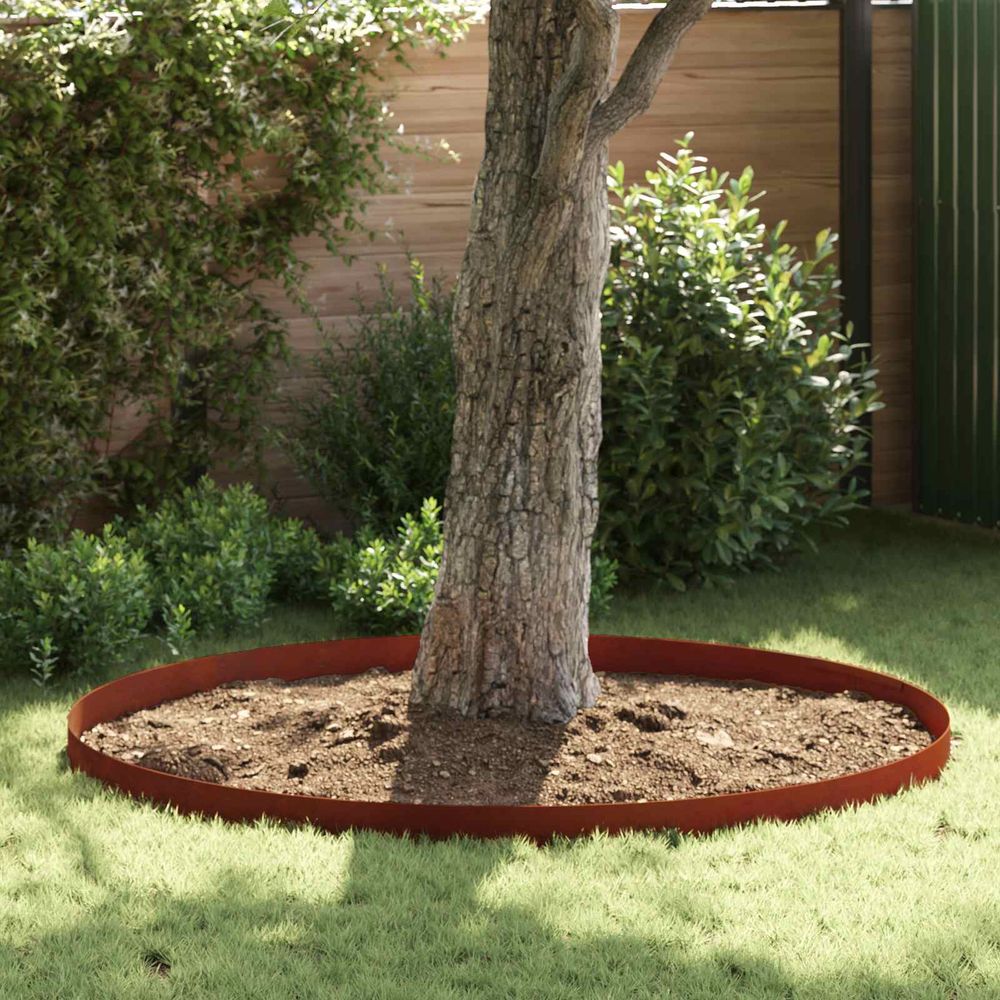 Bordure aménagement jardin acier résistant délimitation flexible 450x15cm marron