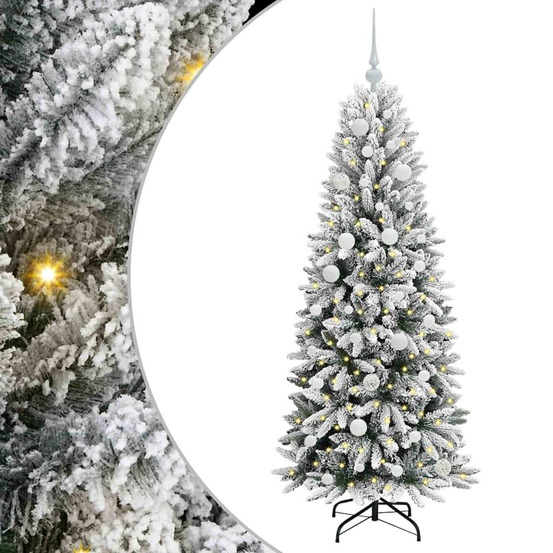 Sapin de noël artificiel avec 150 led avec support blanc 150 cm