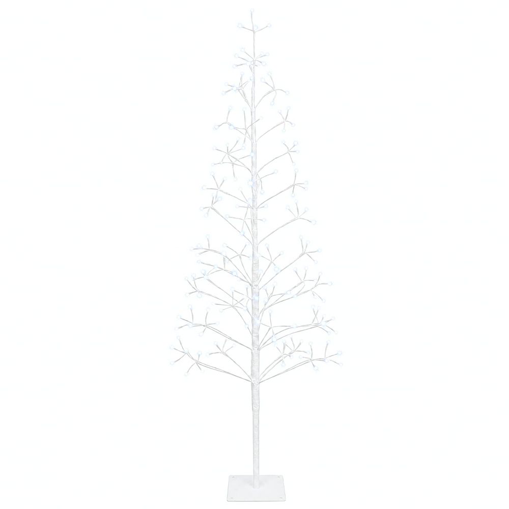 Sapin de noël lumineux led blanc 18 x 18 x 150 cm acier 164 led