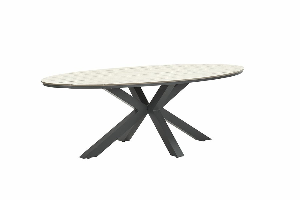 Garden impressions table de jardin edison – ovale – 280 cm – vironwood teck clair