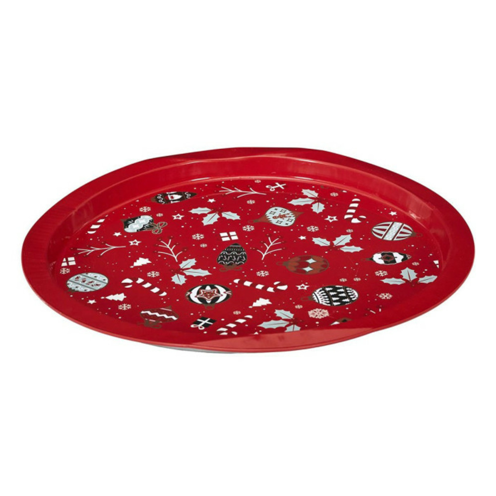 Plateau de service noël magique 32cm rouge