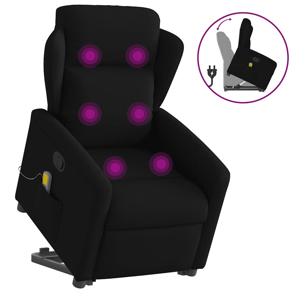Fauteuil de massage inclinable noir tissu